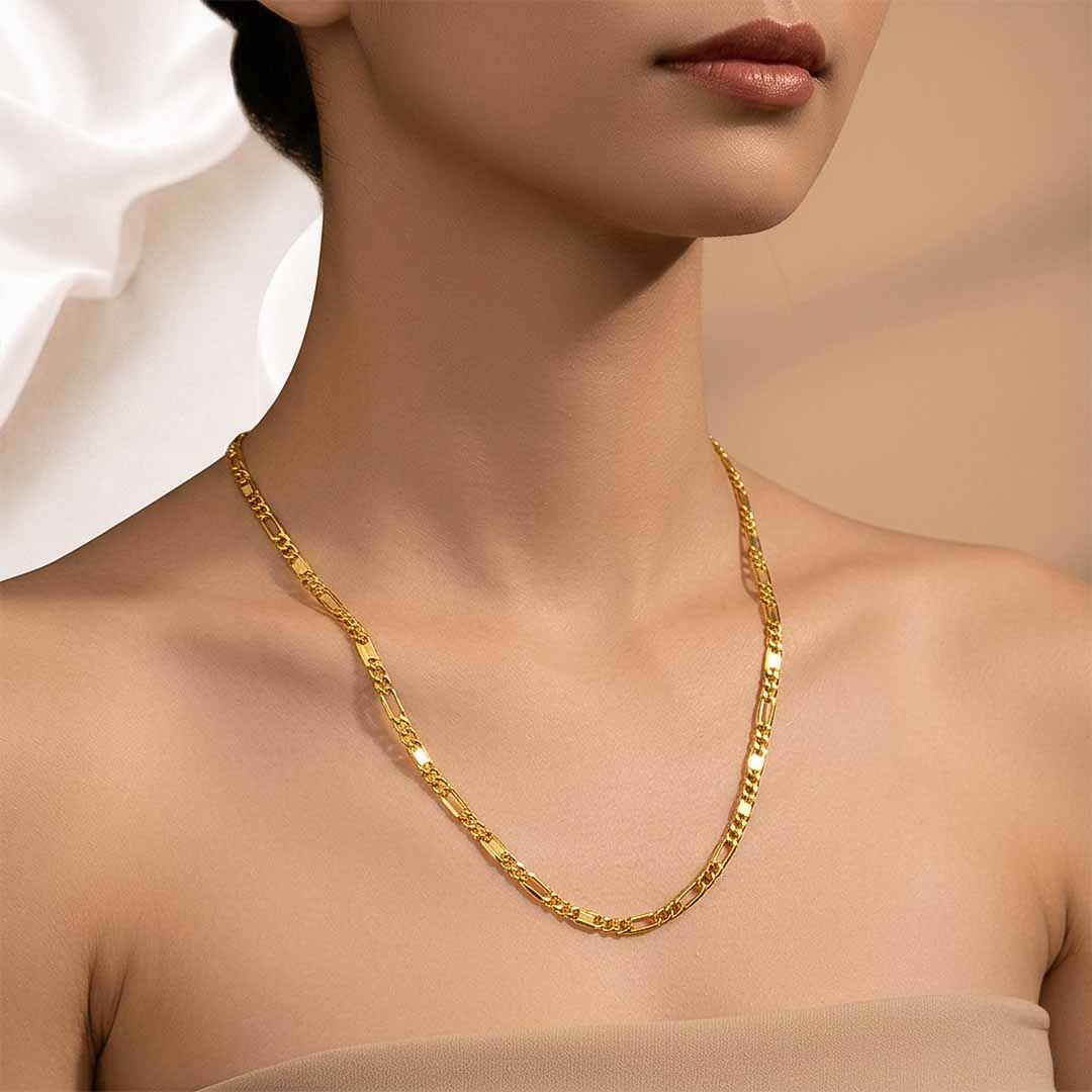 Golden Link Chain - 24K Gold Plated [ Pack of 2 ]