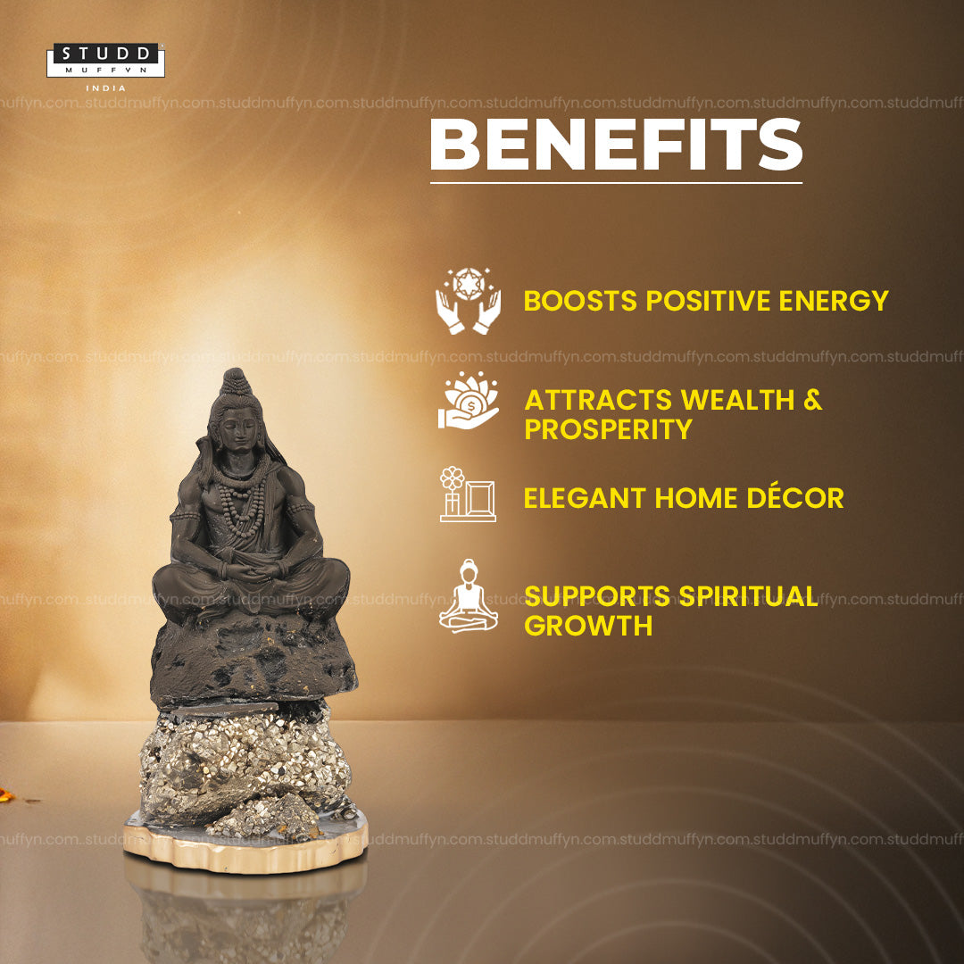 Lord Shiva on Pyrite Geode I Miniature Series
