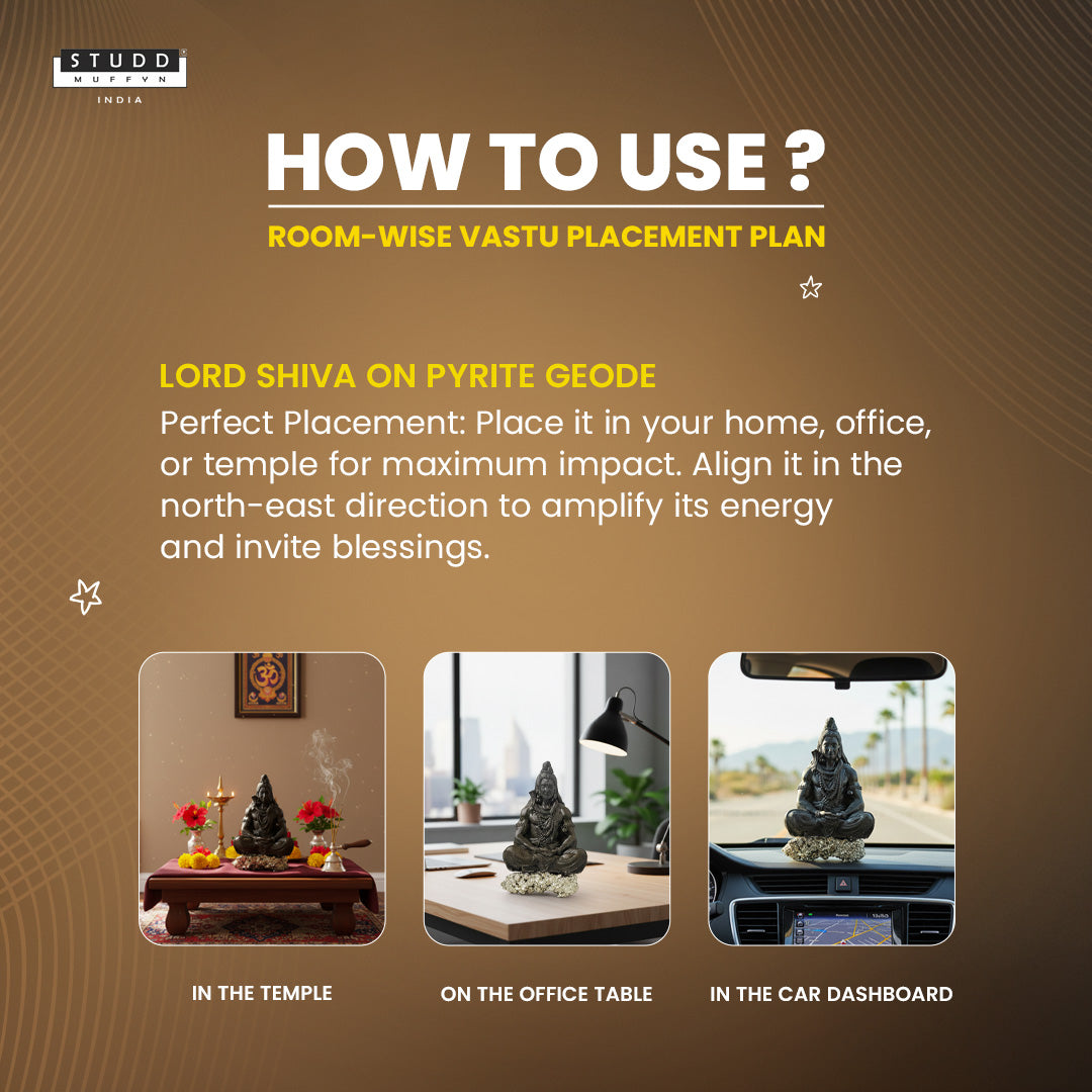 Lord Shiva on Pyrite Geode I Miniature Series