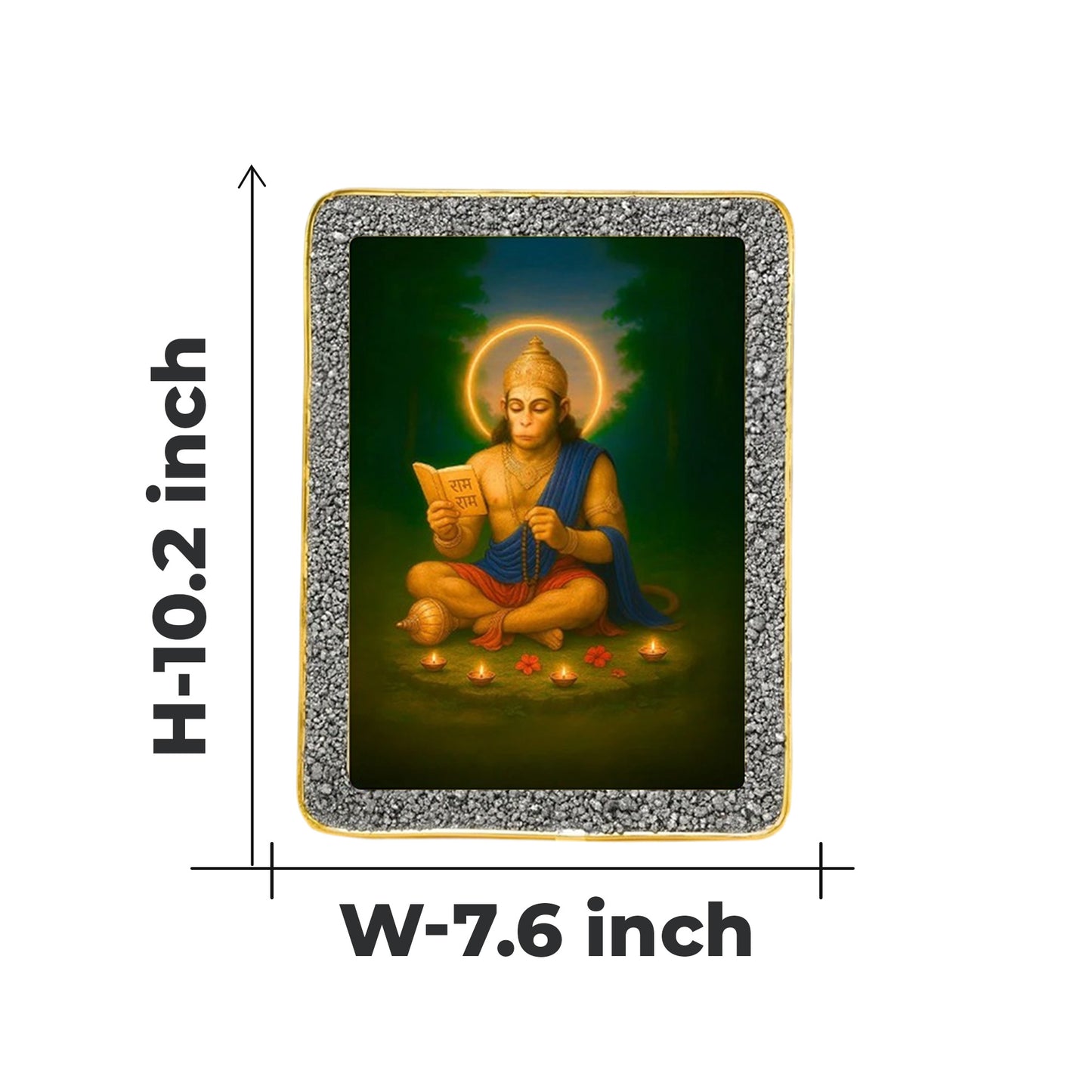 Lord Hanuman Ji Pyrite Plate [Rectangle Plate]