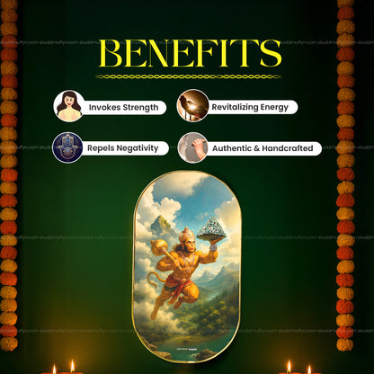 Lord Hanumana-Sanjeevani Parvat Pyrite Plate [Capsule Plate]
