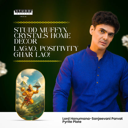 Lord Hanumana-Sanjeevani Parvat Pyrite Plate [Capsule Plate]