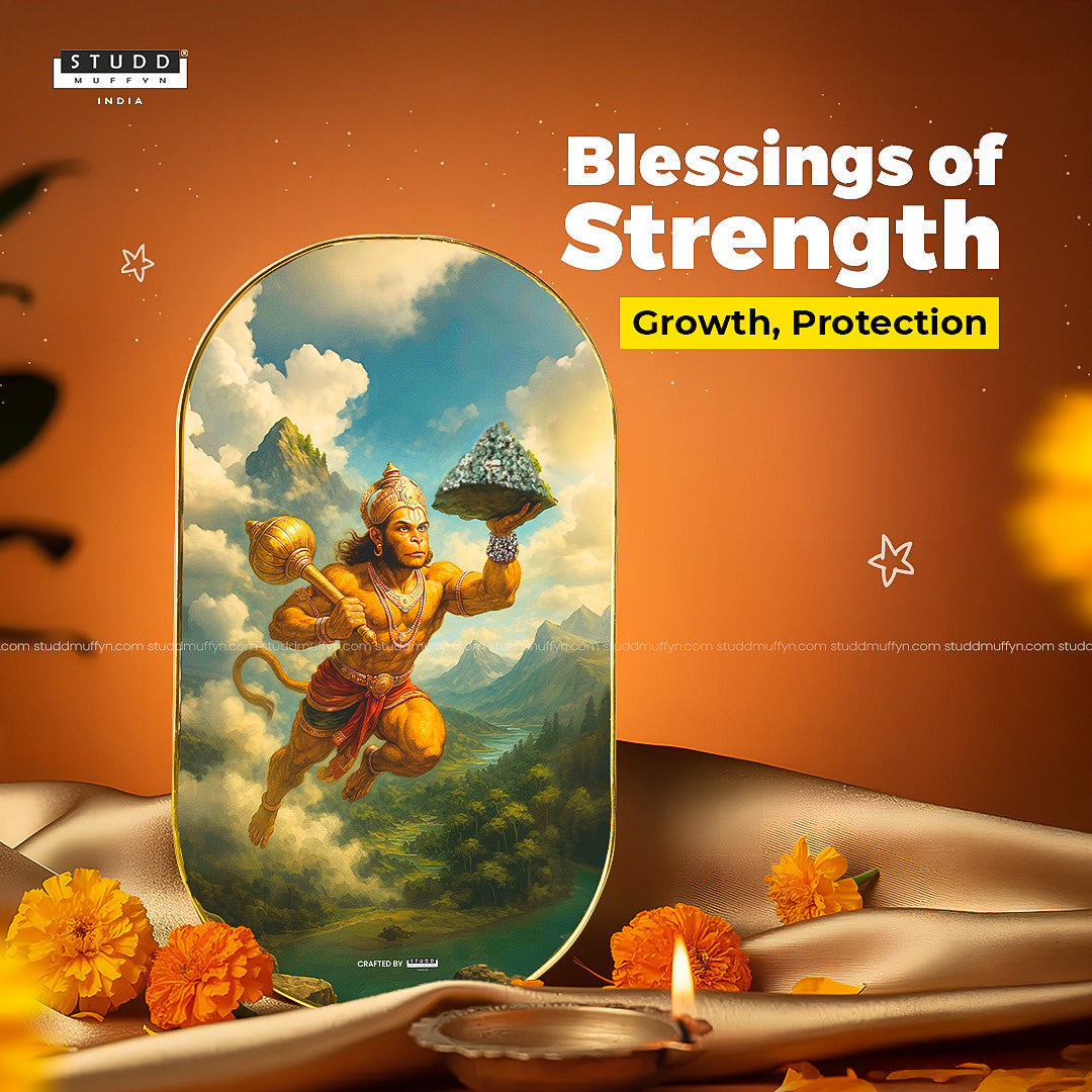 Lord Hanumana-Sanjeevani Parvat Pyrite Plate [Capsule Plate]