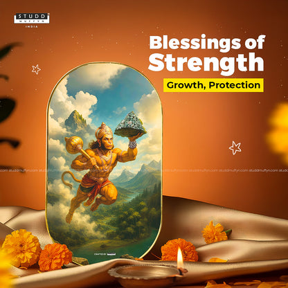 Lord Hanumana-Sanjeevani Parvat Pyrite Plate [Capsule Plate]