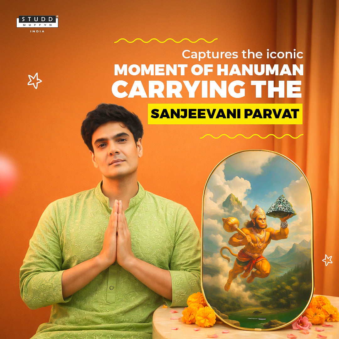 Lord Hanumana-Sanjeevani Parvat Pyrite Plate [Capsule Plate]