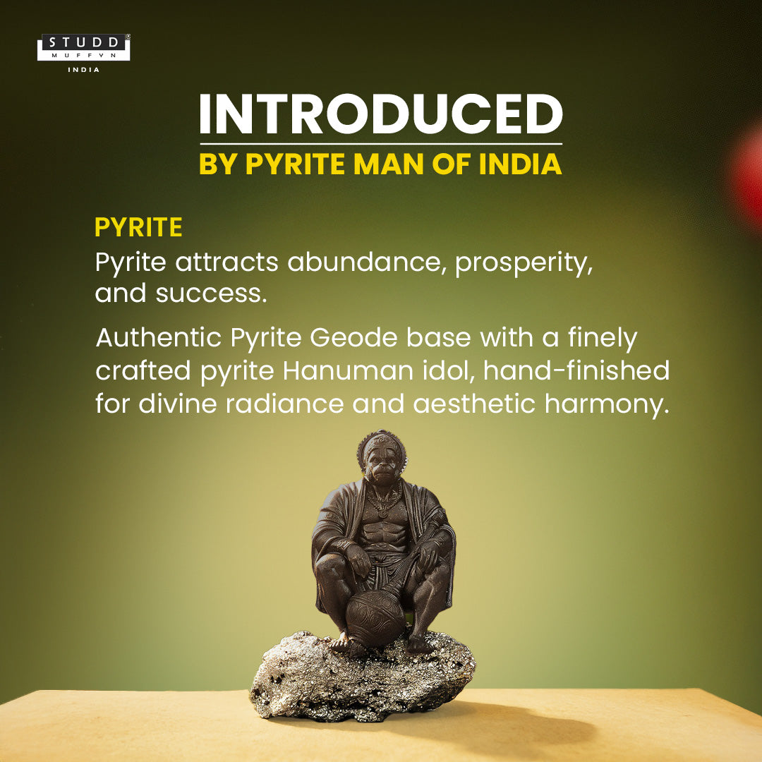 Lord Hanumana on Pyrite Geode I Miniature Series