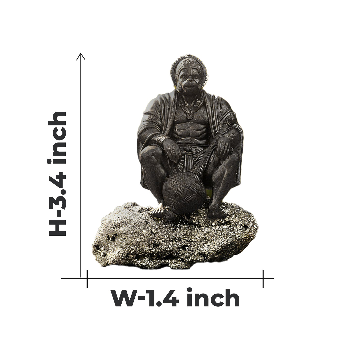 Lord Hanumana on Pyrite Geode I Miniature Series