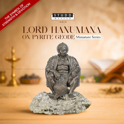 Lord Hanumana on Pyrite Geode I Miniature Series