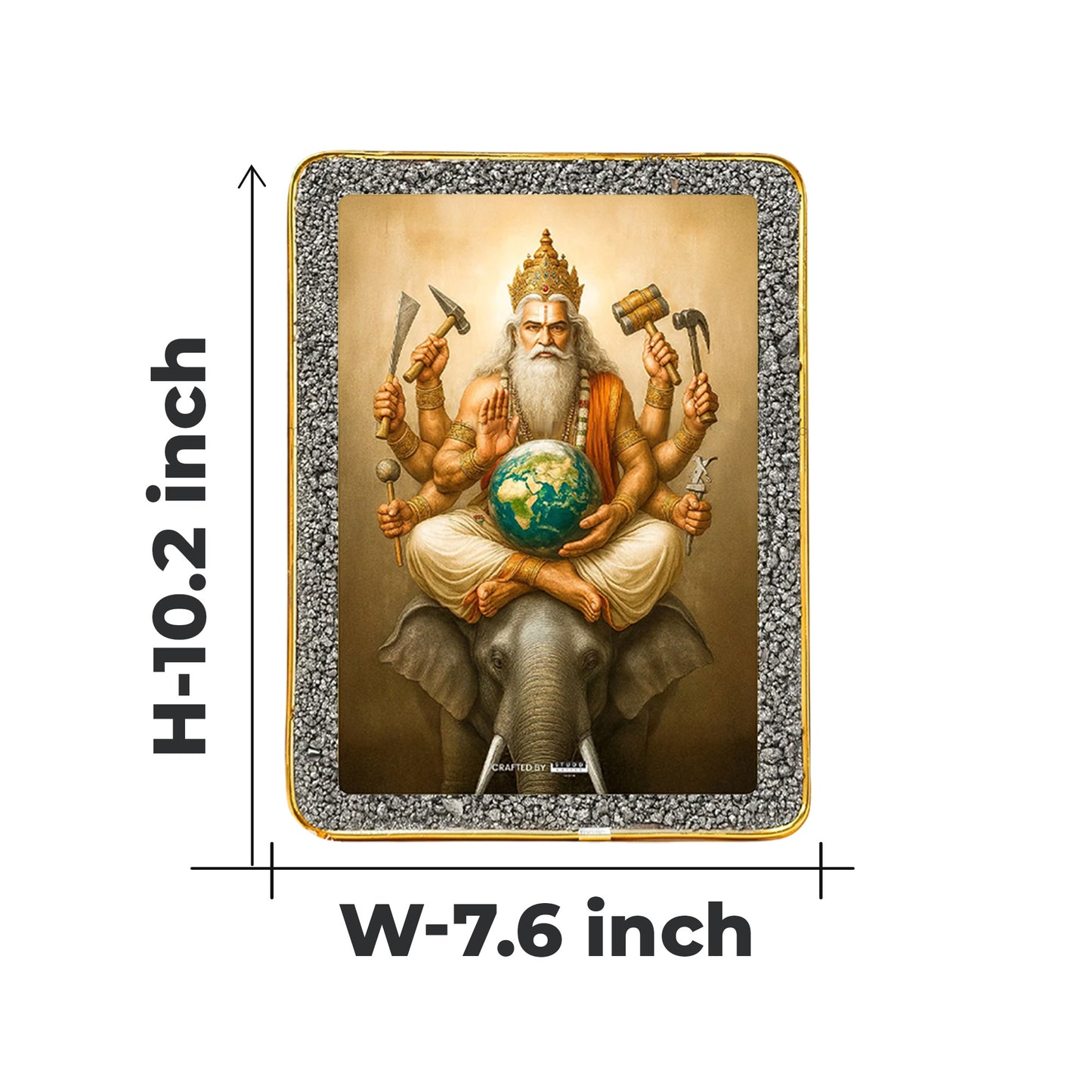 Lord Vishwakarma Pyrite Plate [Rectangle Plate]
