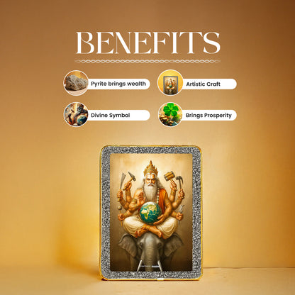 Lord Vishwakarma Pyrite Plate [Rectangle Plate]