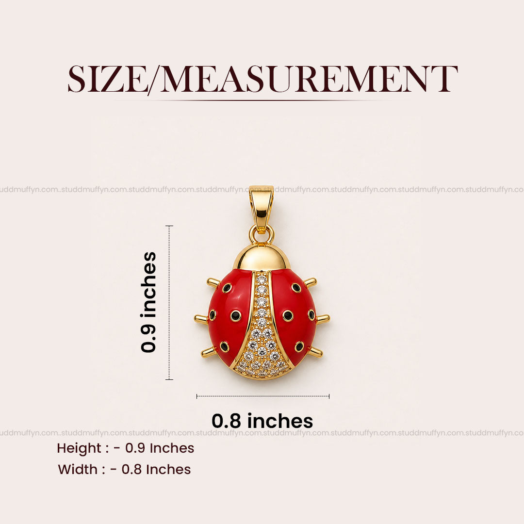Lucky Ladybug Pendant - 24K Gold Toned