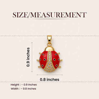 Lucky Ladybug Pendant - 24K Gold Toned