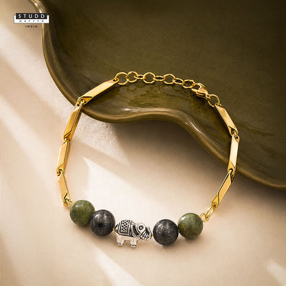 Richie Sutra 24K Gold-Toned Rice Chain Bracelet