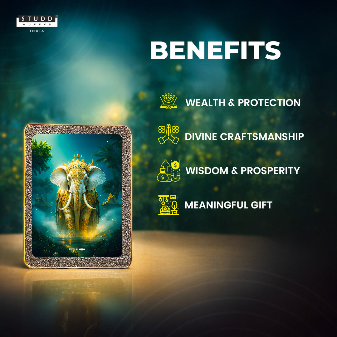 Majestic White Elephant Pyrite Plate [ Rectangle Shape ]