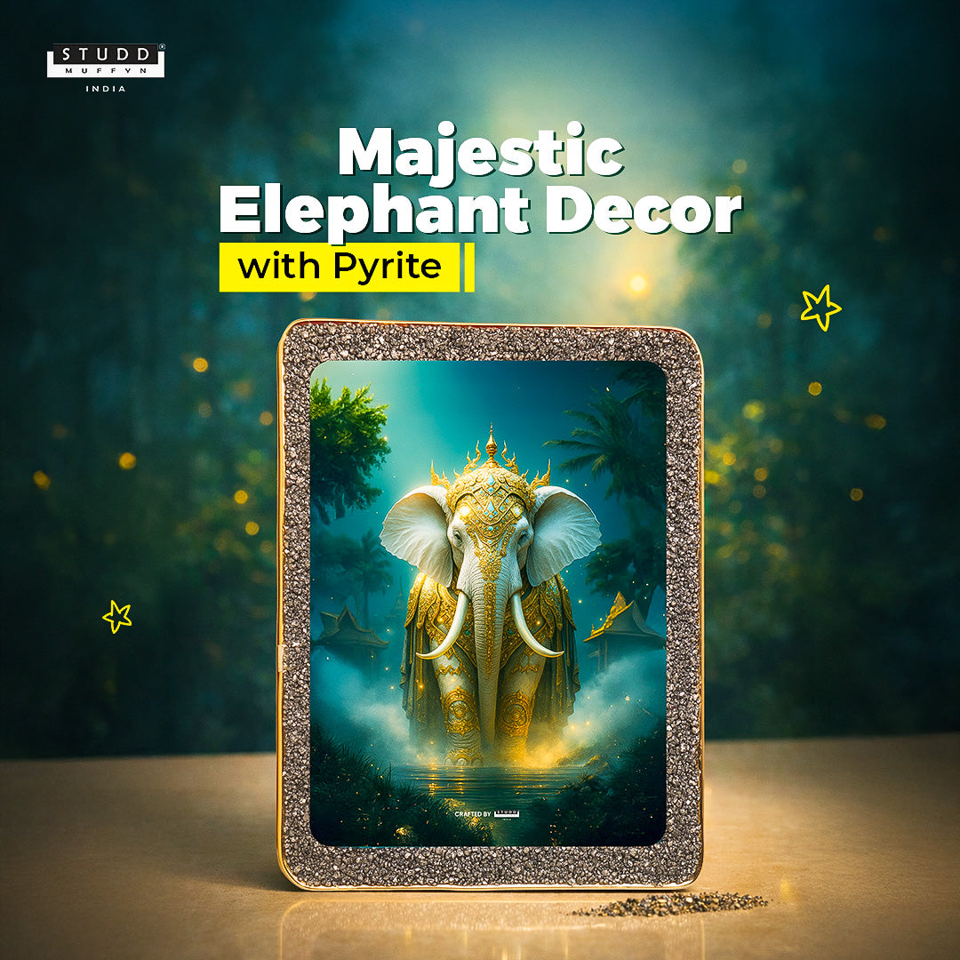 Majestic White Elephant Pyrite Plate [ Rectangle Shape ]