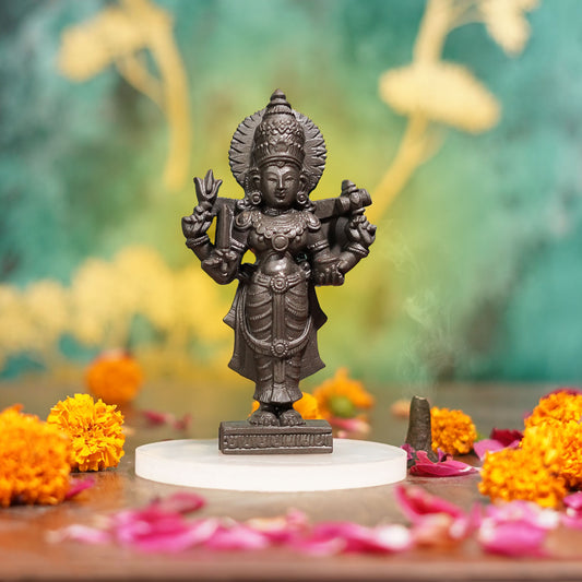 Goddess Lakshmi Pyrite Idol ( Complementary Selenite Coaster)