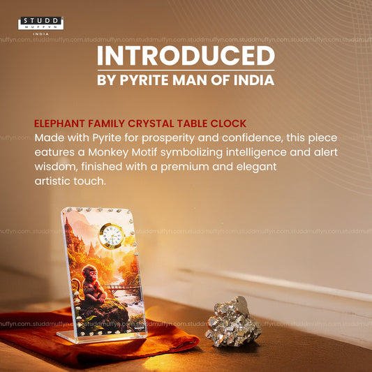 Vanara In Dhyan Pyrite Crystal Table Clock