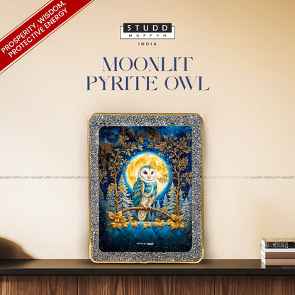 Moonlit Pyrite Owl [Rectangle Plate]