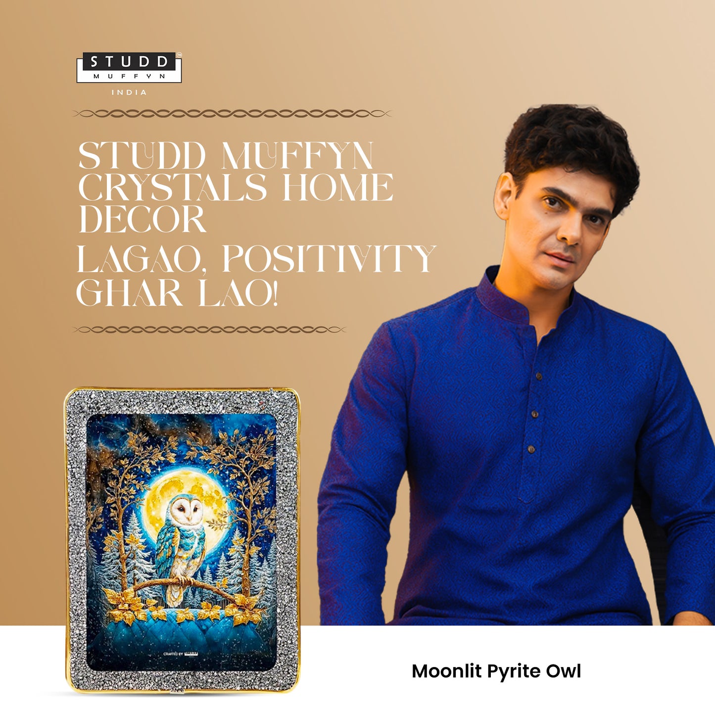 Moonlit Pyrite Owl [Rectangle Plate]