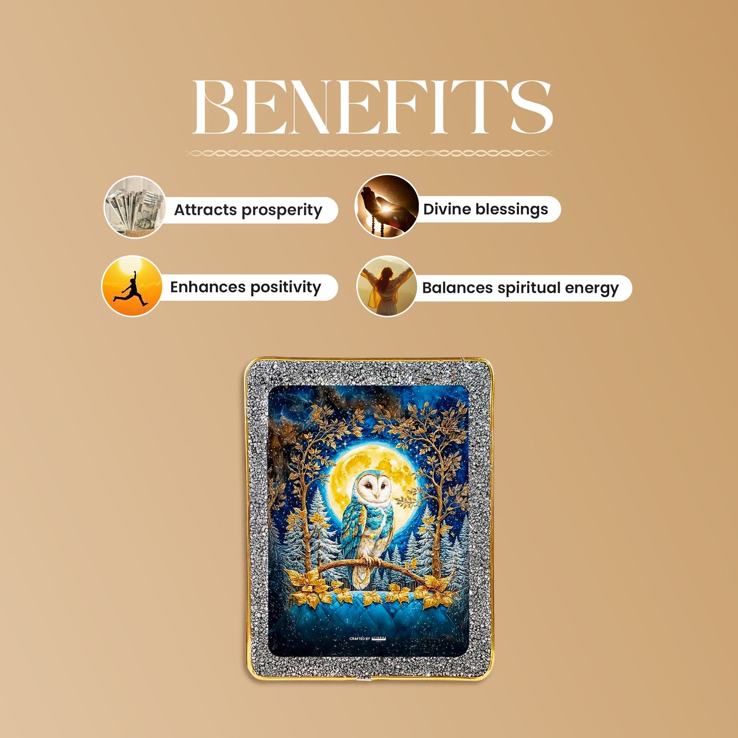 Moonlit Pyrite Owl [Rectangle Plate]