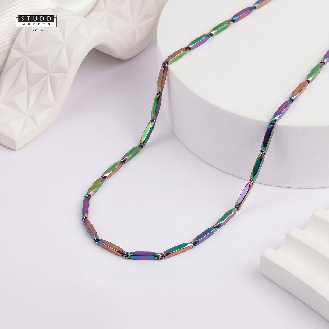 Multi-Coloured Rice Chain 3MM