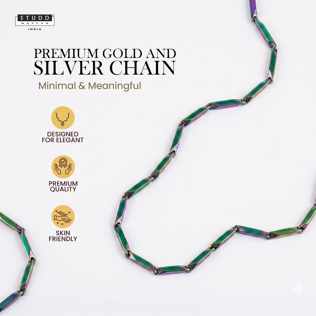 Multi-Coloured Rice Chain 3MM
