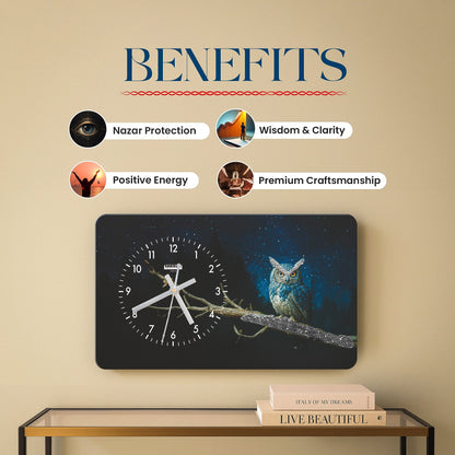 Nazar Protection Owl Clock