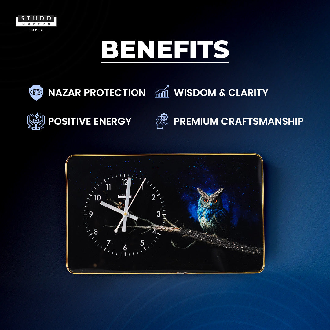 Nazar Protection Owl Clock