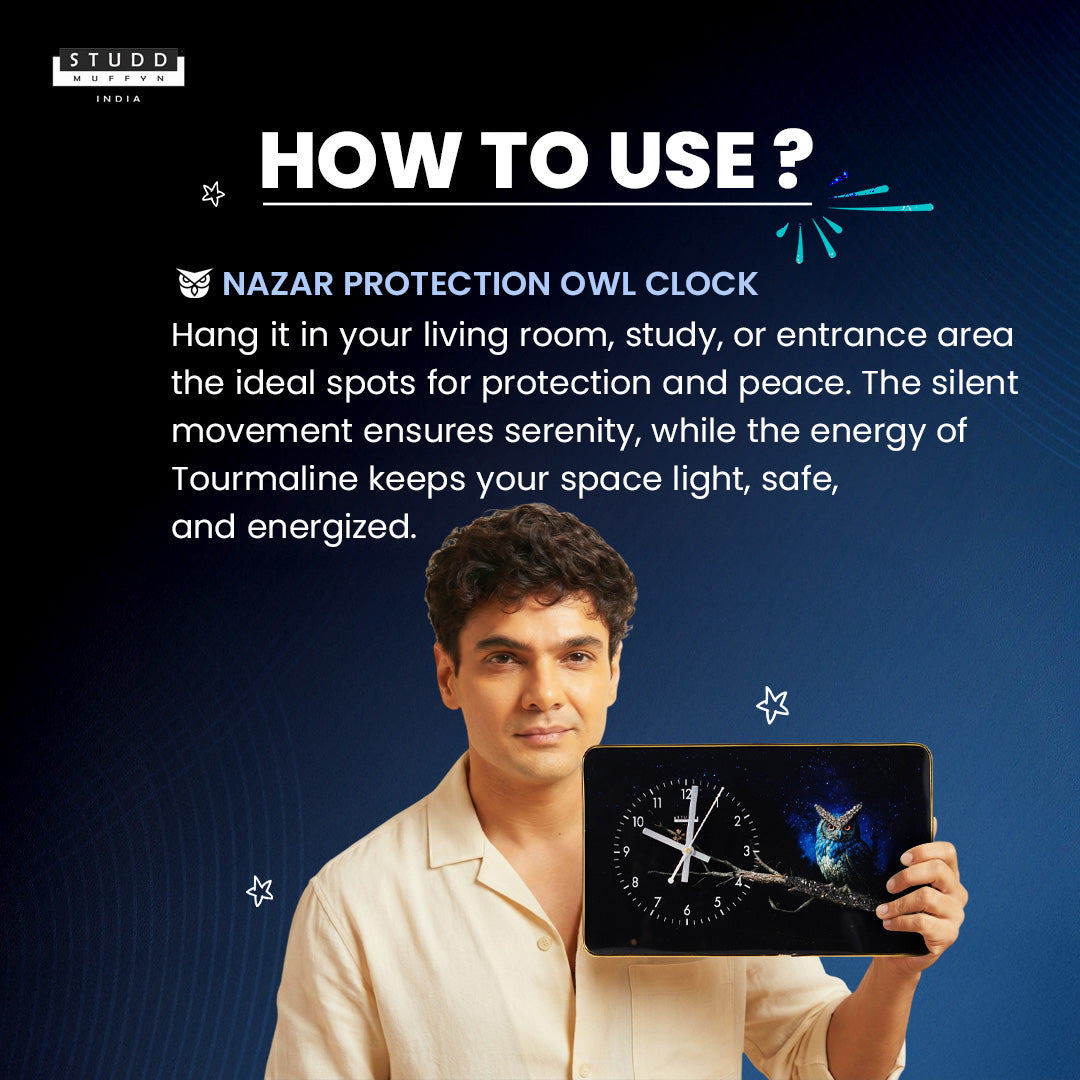 Nazar Protection Owl Clock