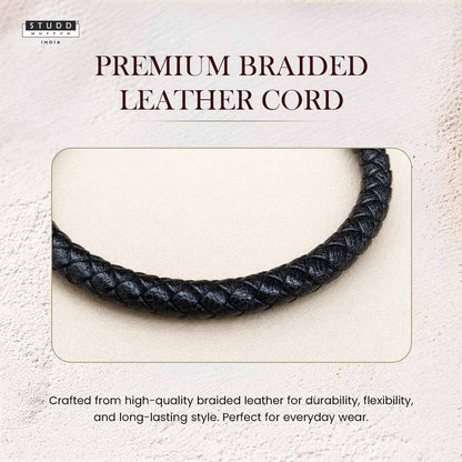 Obsidian Stretchable Leather Bracelet