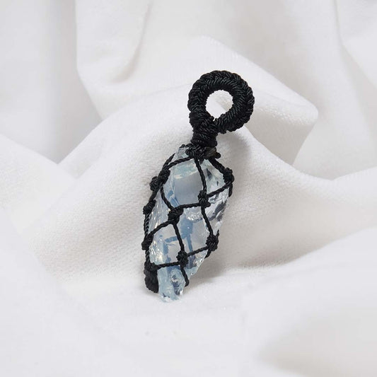 Opalite Mesh Weave Crystal Pendant
