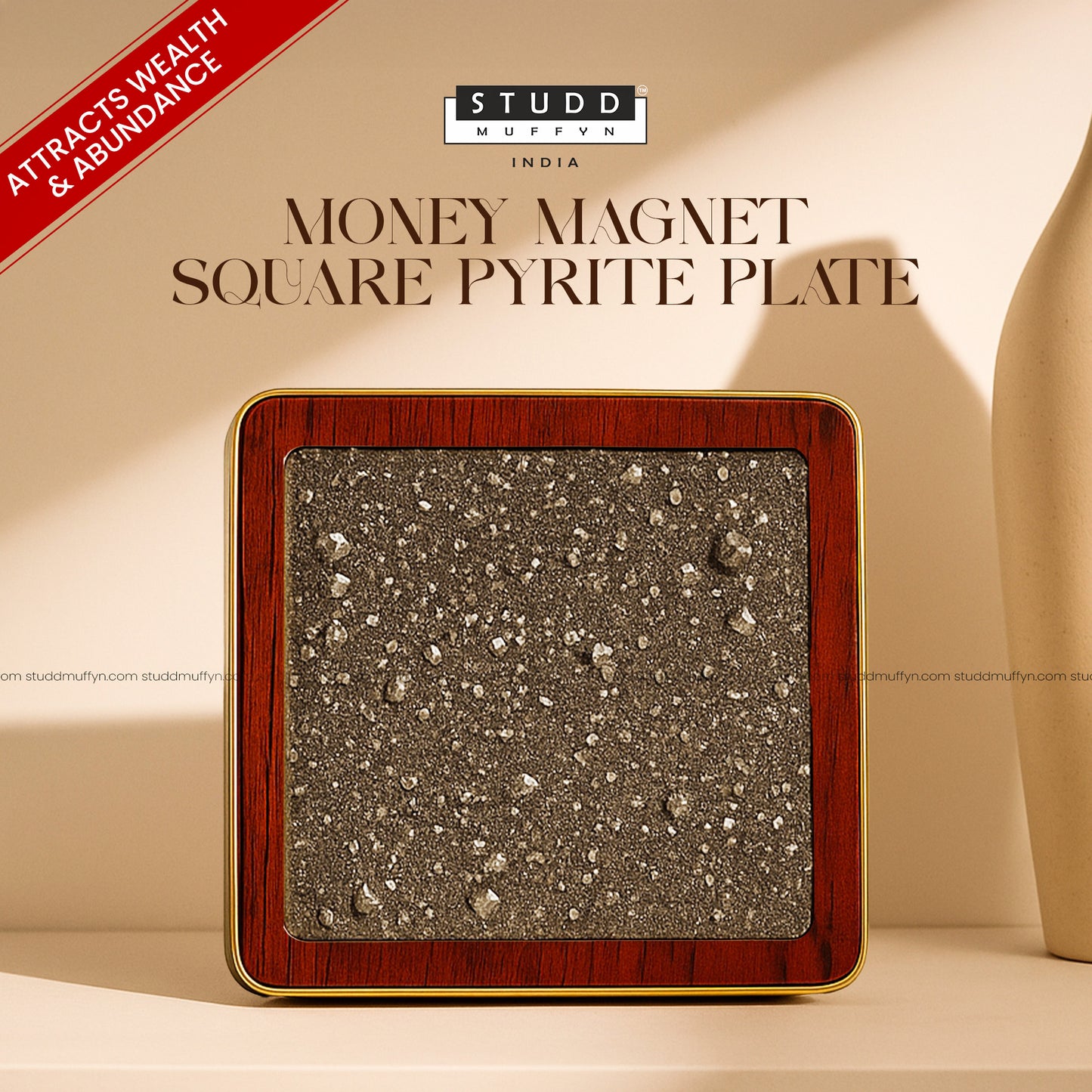 Money Magnet Square Pyrite Plate