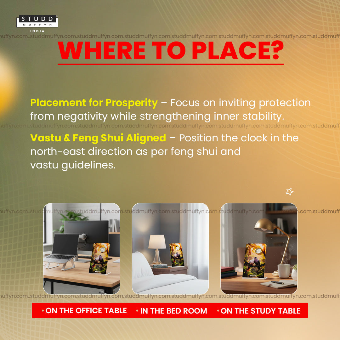 Pair of Pigeons Tourmaline Crystal Table Clock