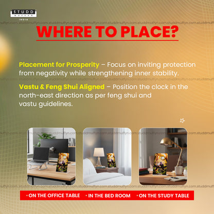 Pair of Pigeons Tourmaline Crystal Table Clock