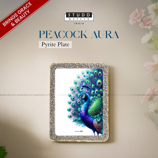 Peacock Aura Pyrite Plate [Rectangle Plate]