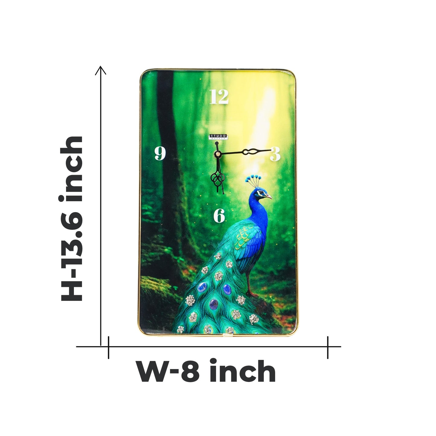 Peacock Pyrite–Lapis Crystal Clock