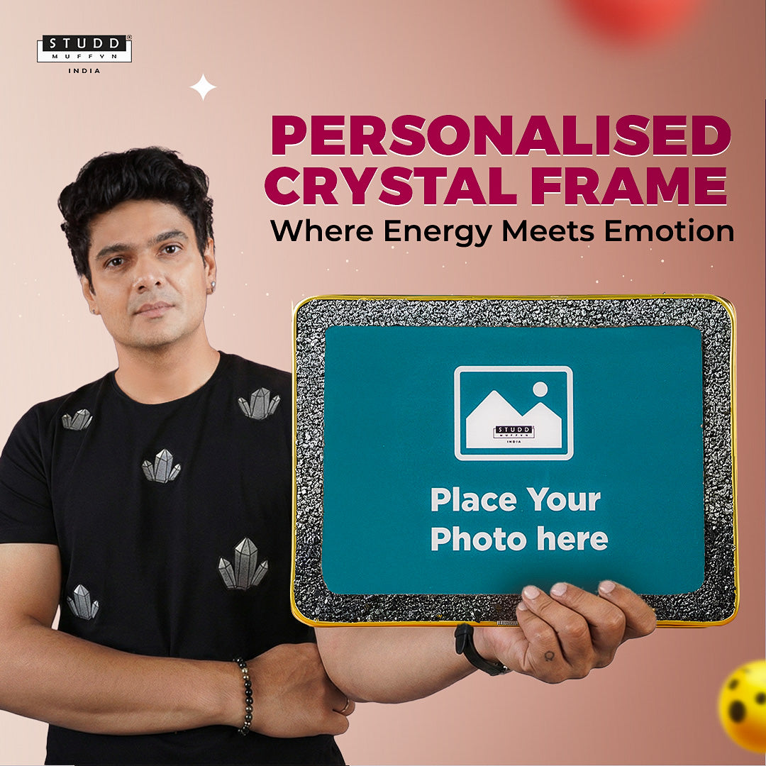 Personalised Crystal Photo Frame [Richie Rich-Pyrite & Obsidian]