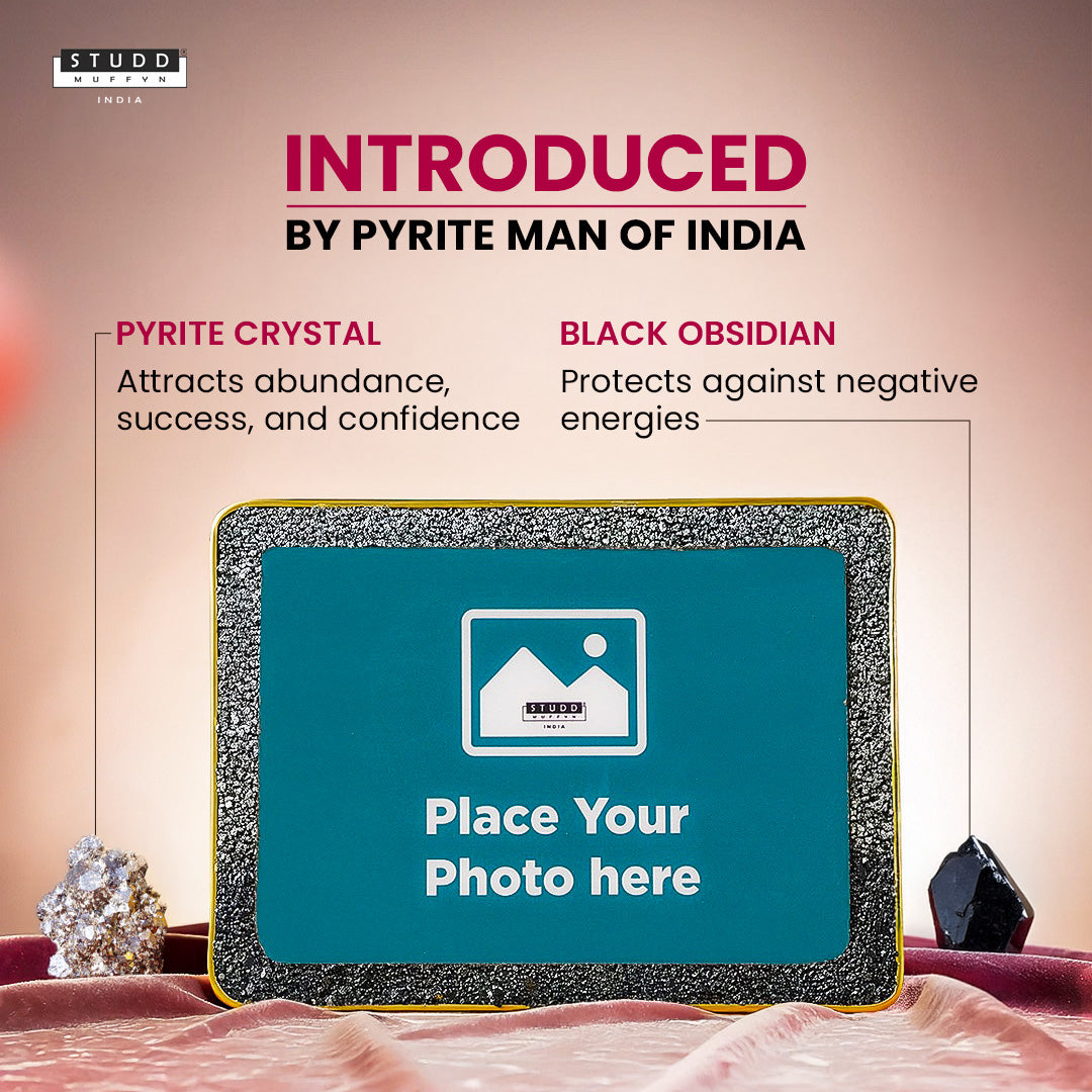 Personalised Crystal Photo Frame [Richie Rich-Pyrite & Obsidian]