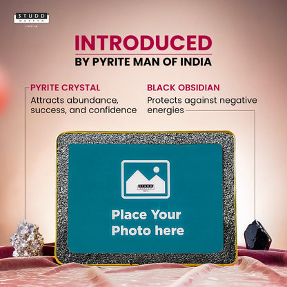 Personalised Crystal Photo Frame [Richie Rich-Pyrite & Obsidian]