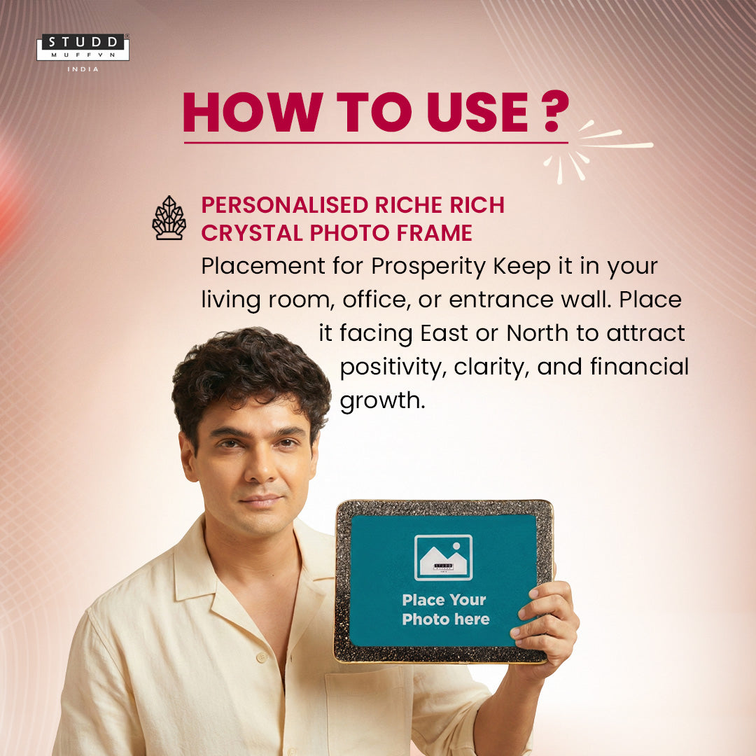 Personalised Crystal Photo Frame [Richie Rich-Pyrite & Obsidian]