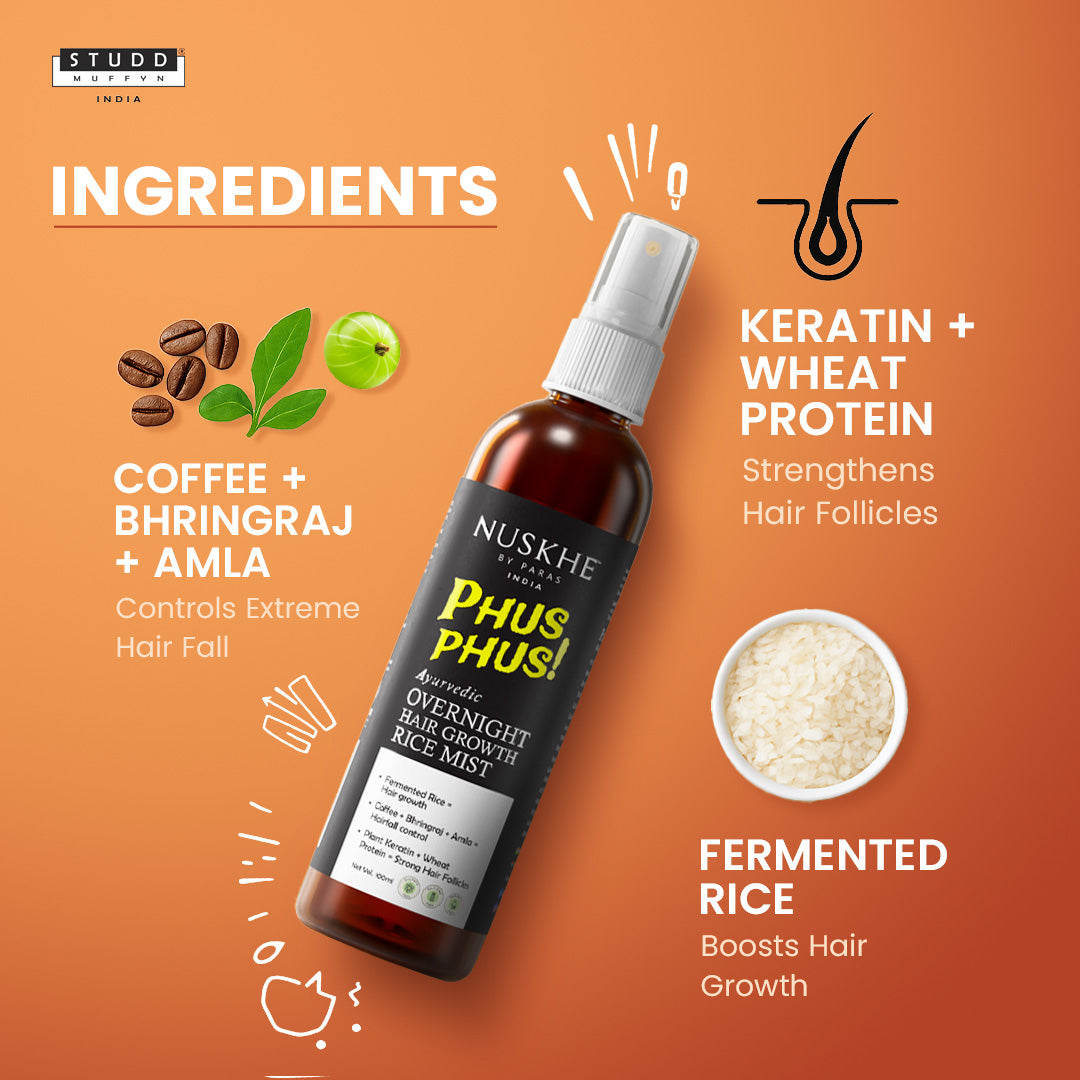 Ayurvedic Phus Phus Overnight Hair Growth Rice Mist