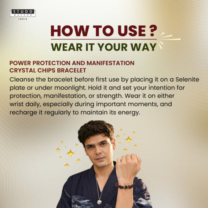 Power Protection and Manifestation Crystal Chips Bracelet