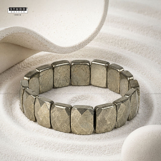 Pyramid pyrite bracelet