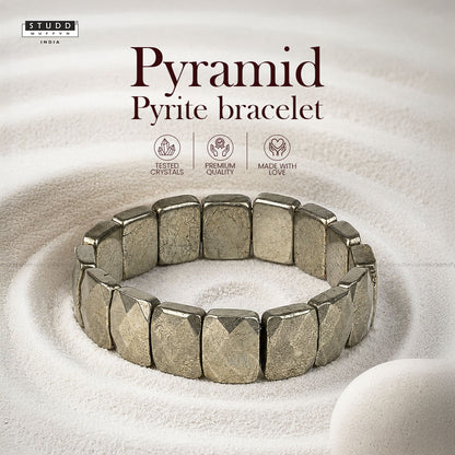 Pyramid pyrite bracelet