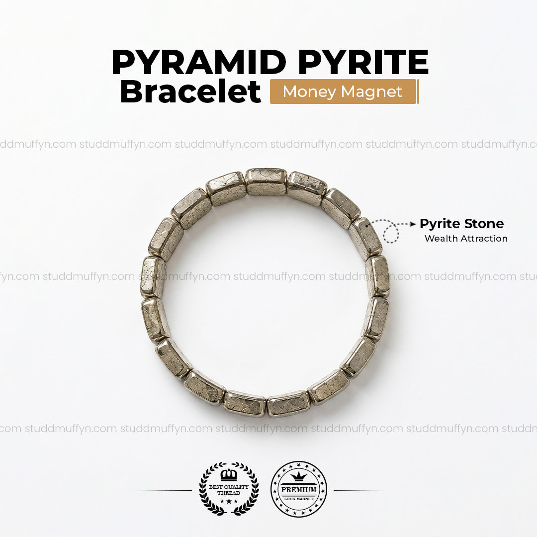 Pyramid pyrite bracelet