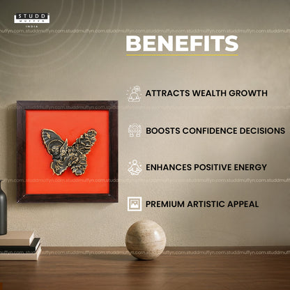 Pyrite 3D Angel-Butterfly Wall Art [Complementary Wooden Frame]