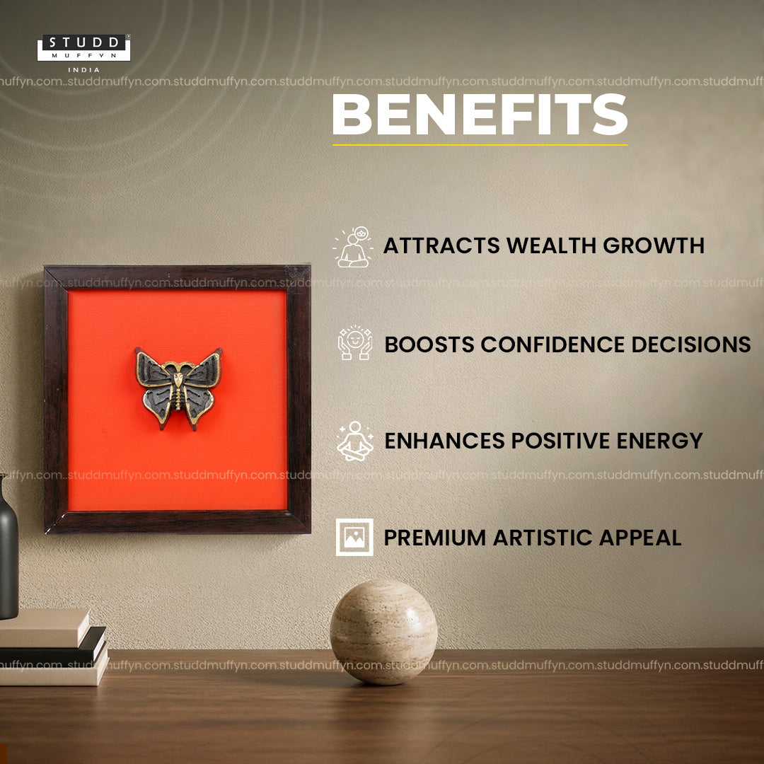 Pyrite 3D Butterfly Wall Art [Complementary Wooden Frame]