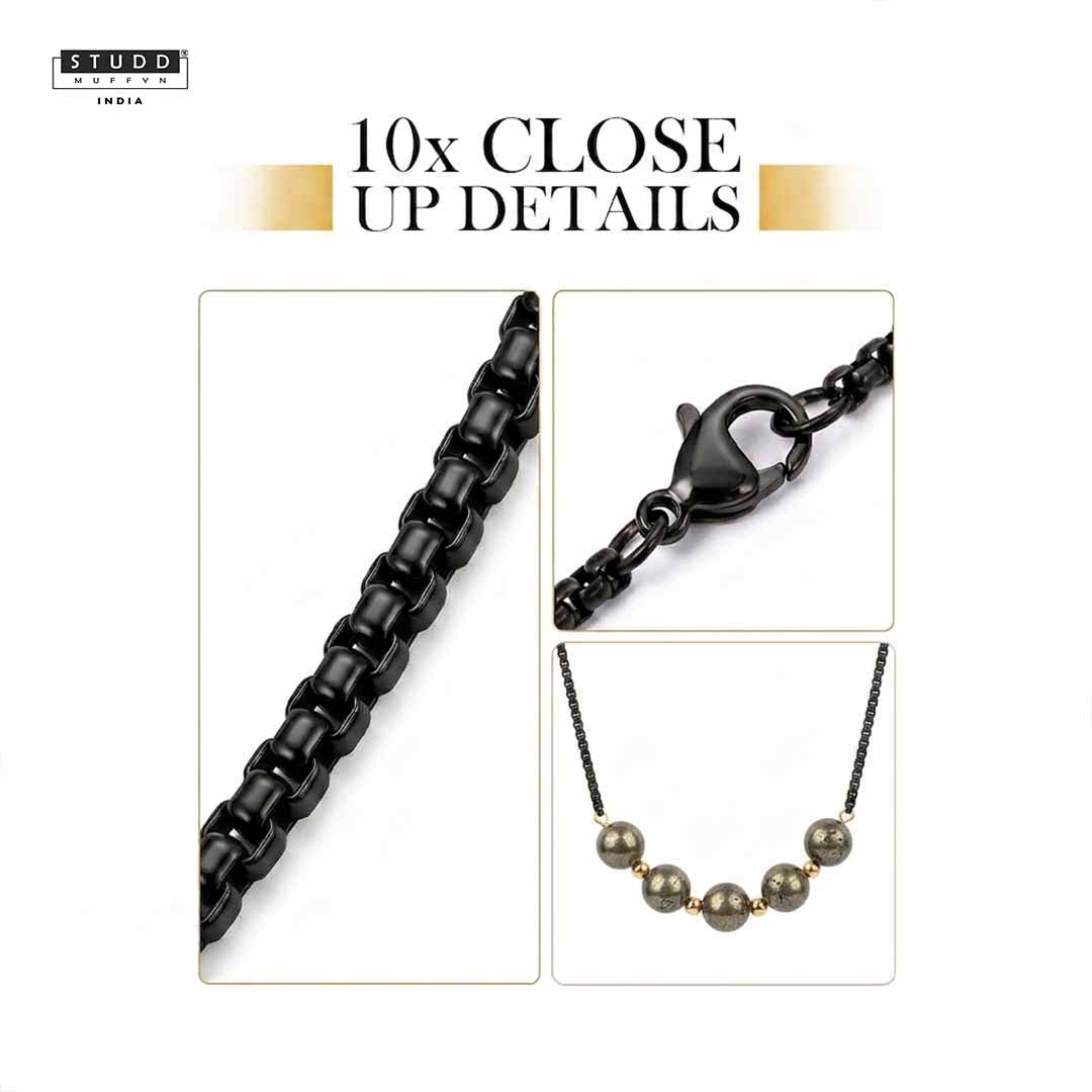 Pyrite Crystal Boxer Chain