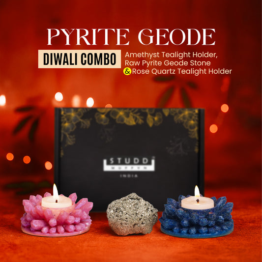 Pyrite Geode Diwali Combo