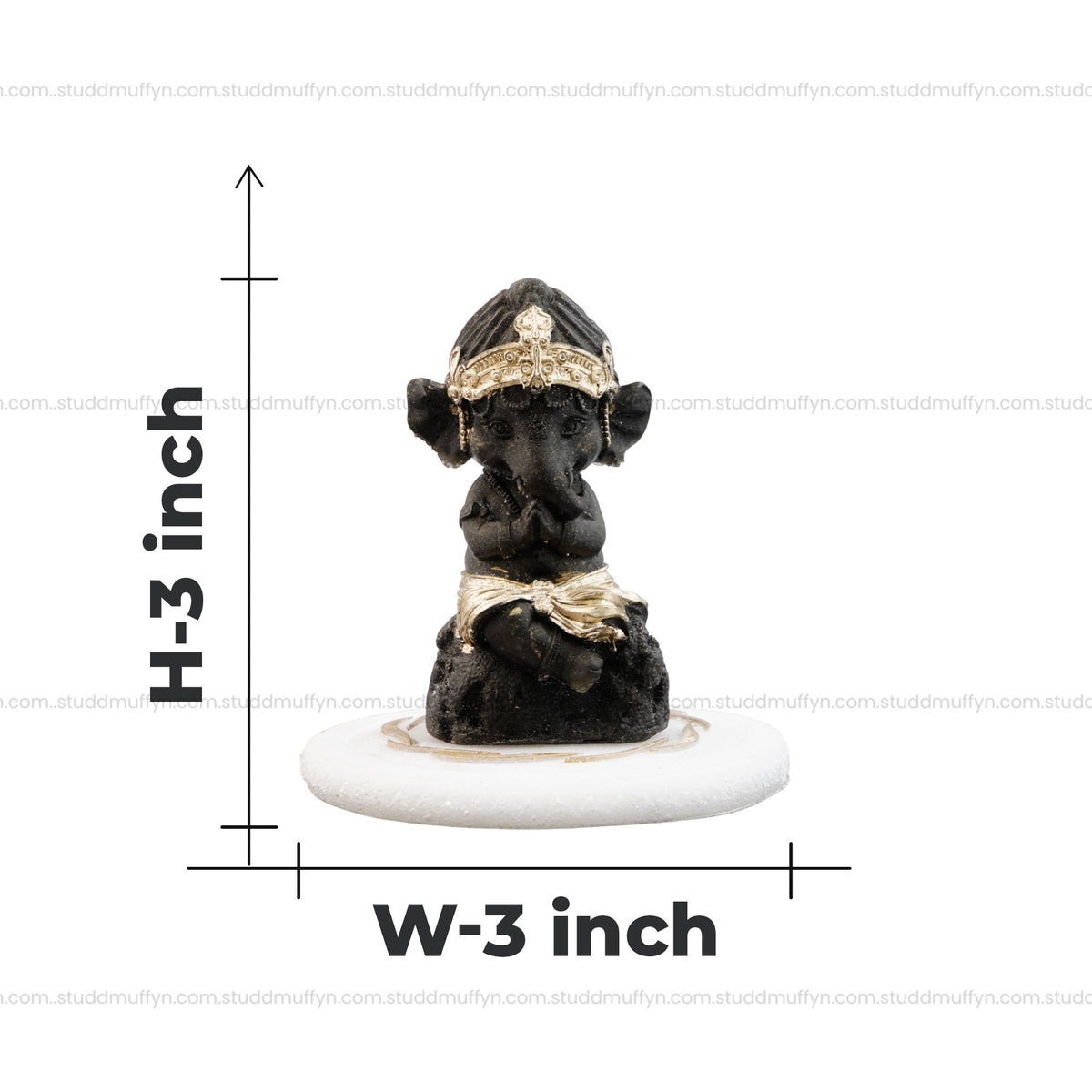 Pyrite Lord Ganesha on Selenite Coaster I Miniature Series